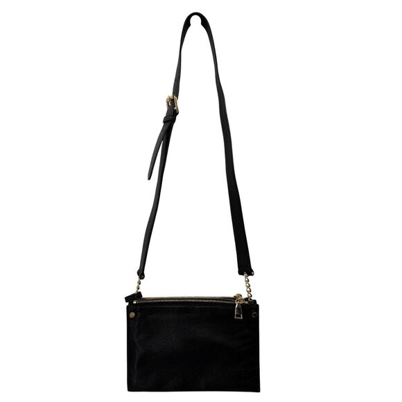 Sandro Leather Black Double Zip Rectangle Crossbody bag - Picture 1 of 6